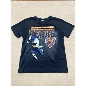 Vintage 90s Chicago Bears Double Sided NFL Graphic T Shirt Size Youth Medium